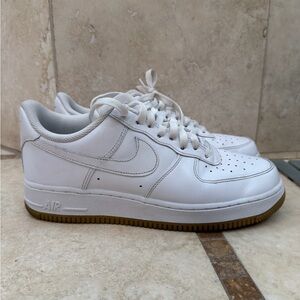 Nike airforce 1 White Sneakers with Brown Sole